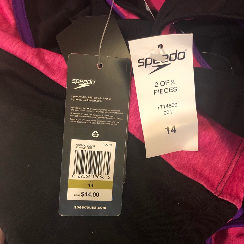 SPEEDO Girls Heather Splice Tankini Two Piece - Picture 5 of 8